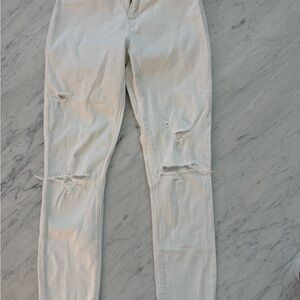 Abercrombie & Fitch High Rise White Jeans
